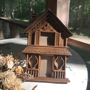 Wooden Townhouse Photo Frame Vintage